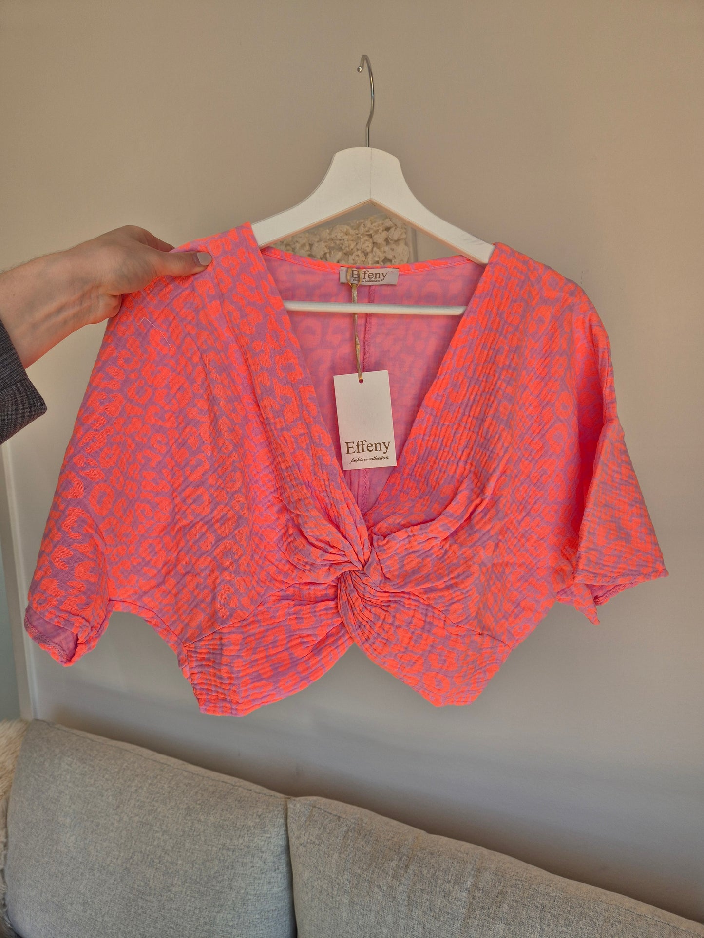 Musslin Bluse Pink Leo