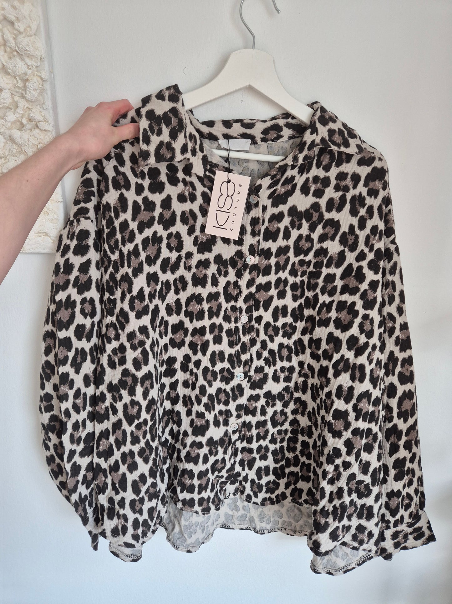 Musselinbluse Leopardenmuster