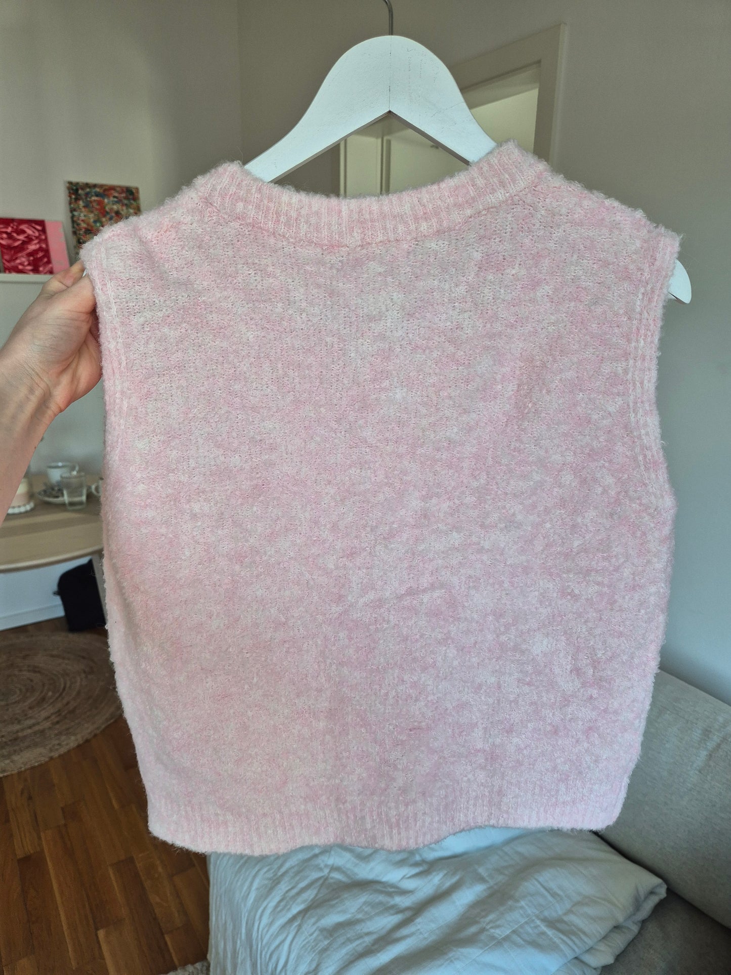Bouclé Smily Weste Rosa