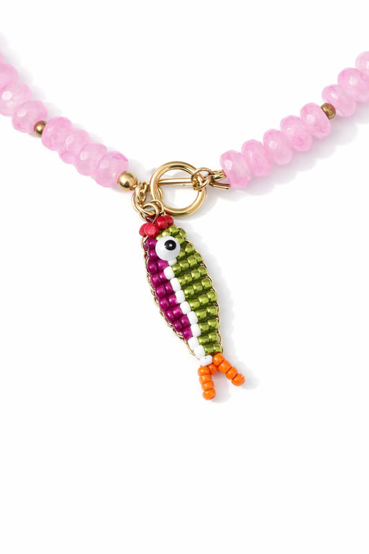Bunte Perlenkette mit Fisch-Anhänger Harmony