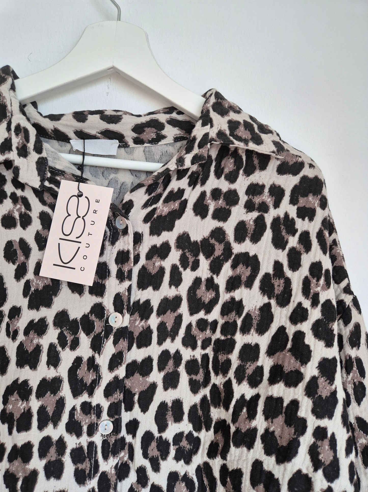 Musselinbluse Leopardenmuster