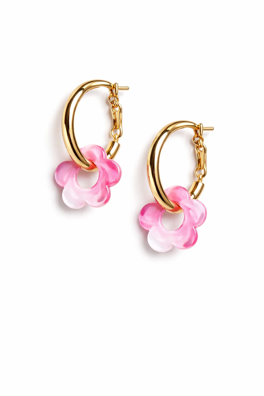 Creolen mit Blumen Hoop Edelstahl 18K vergoldet