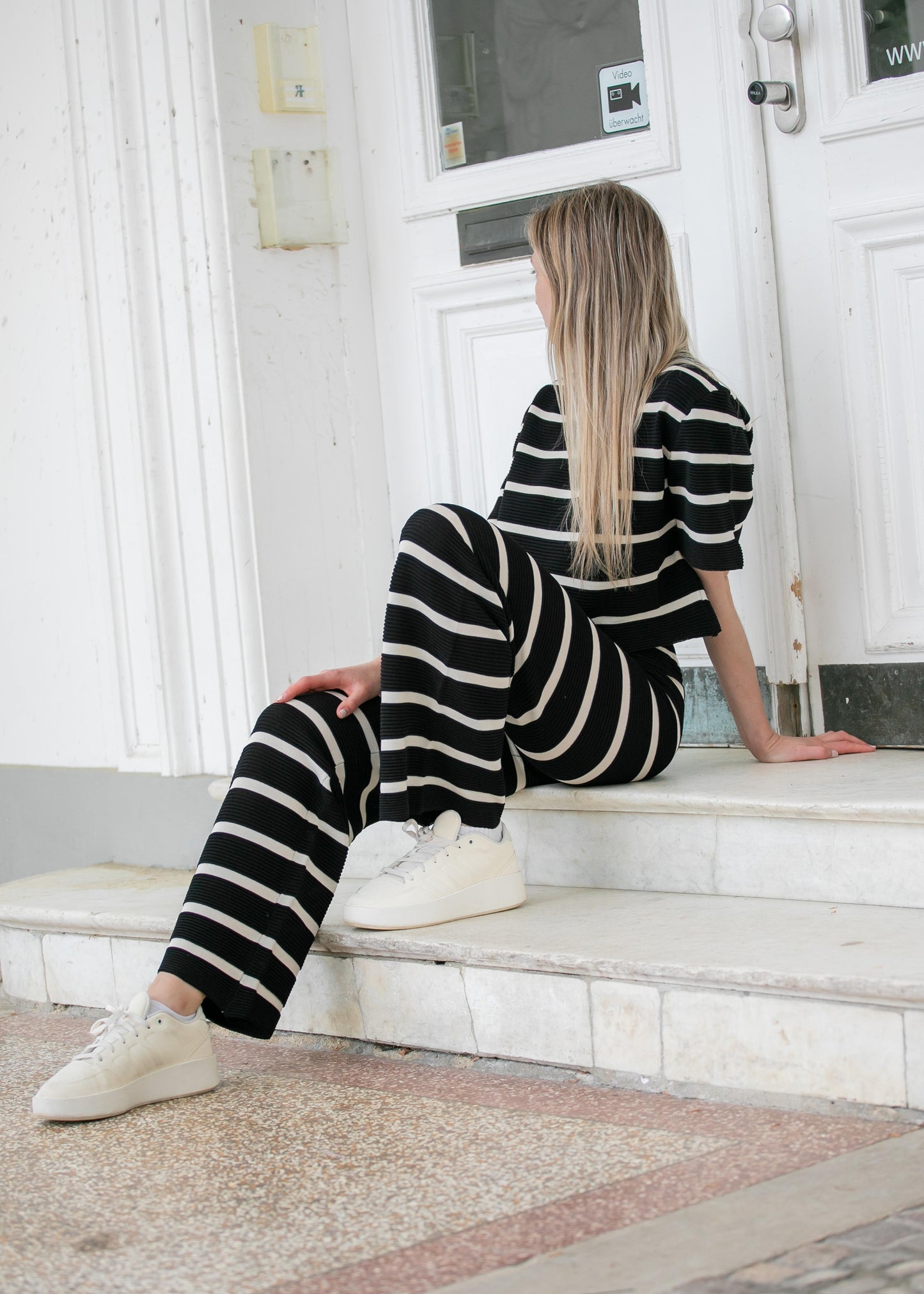 Ribbed Hose schwarz