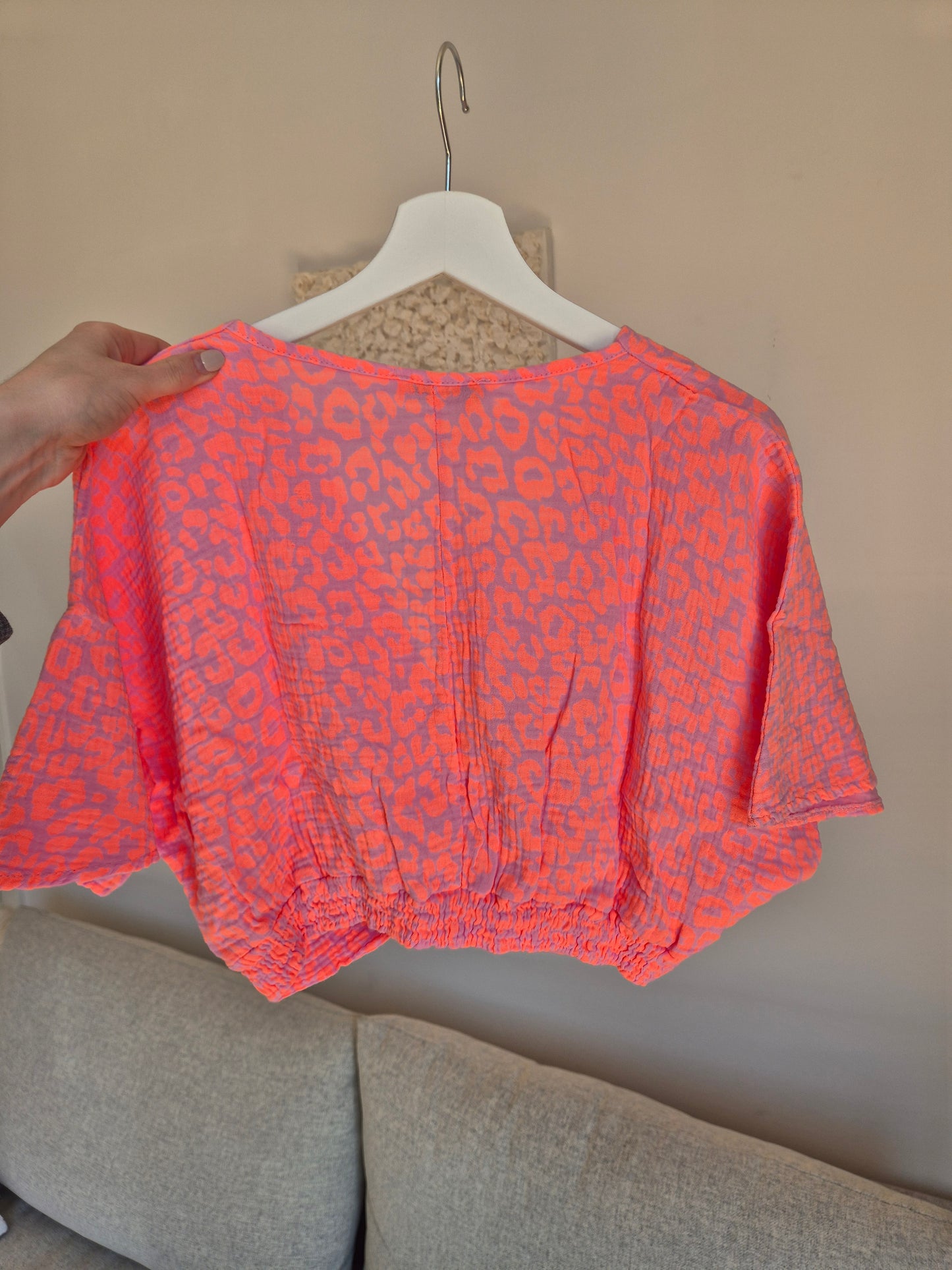 Musslin Bluse Pink Leo