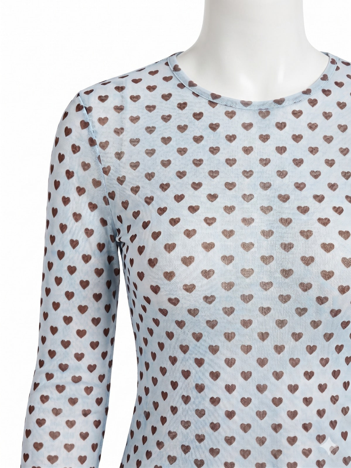 Meshshirt Blau mit Herzen