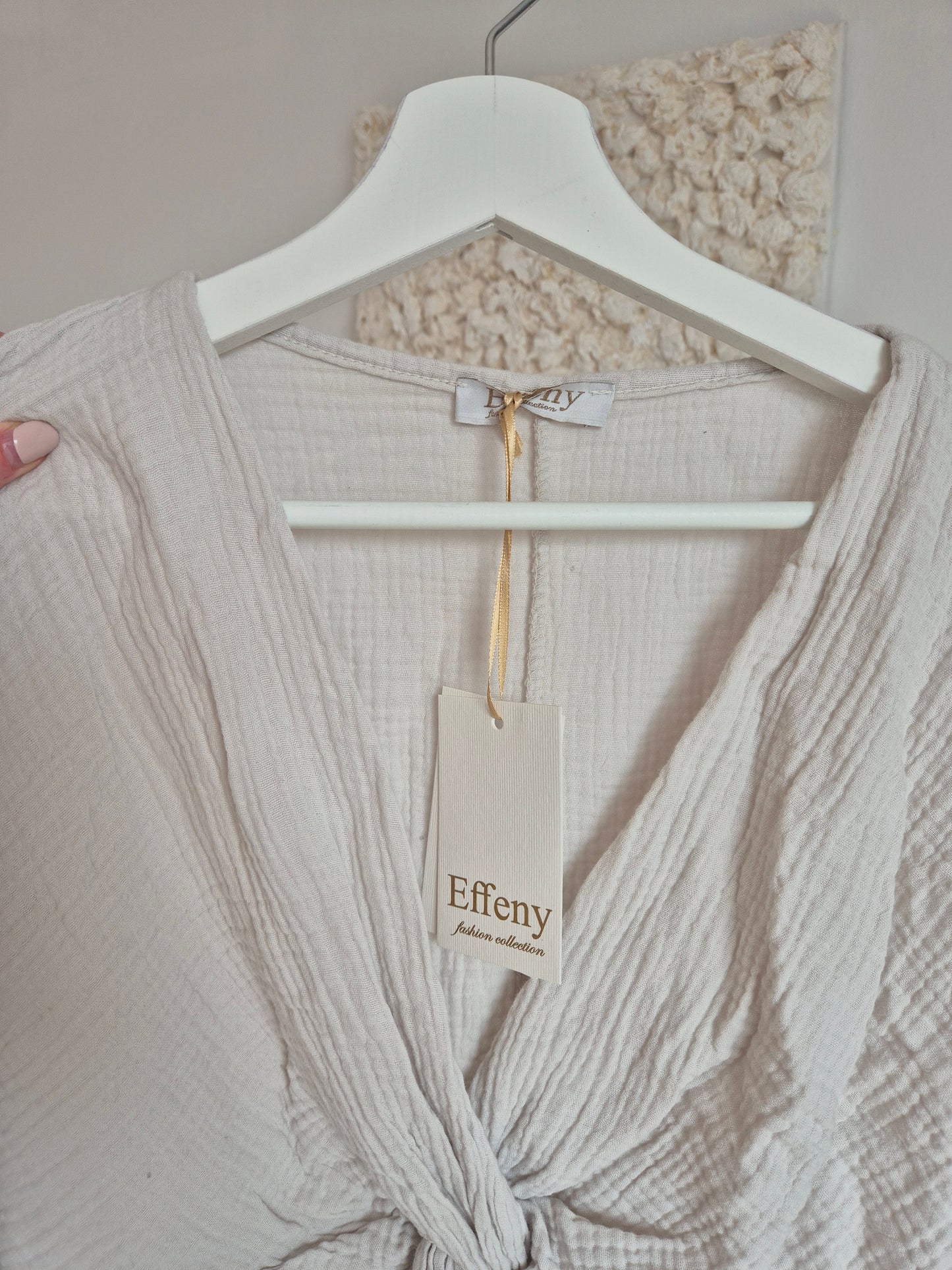 Musslin Bluse Greige