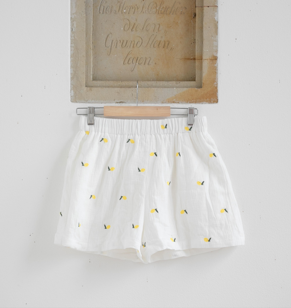 Musselin Shorts Zitronen