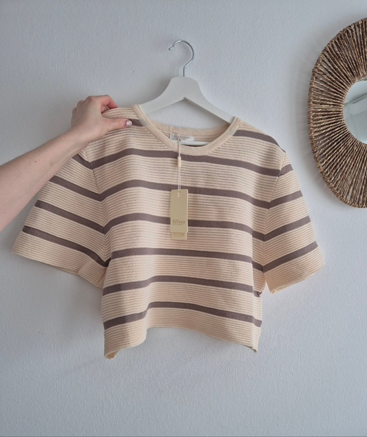 Ribbed Tshirt beige