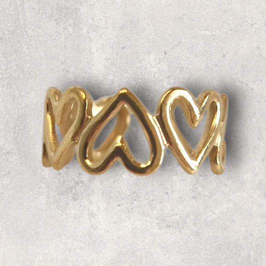Herz Ring 14k vergoldet