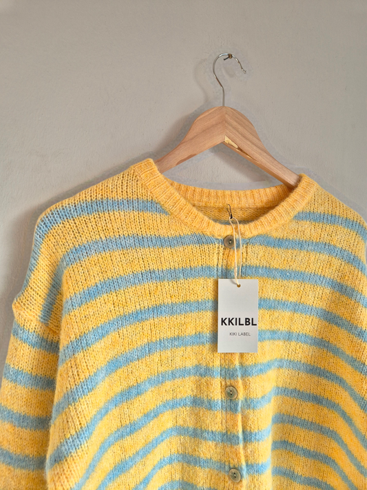Gestreifter Cardigan Yellow