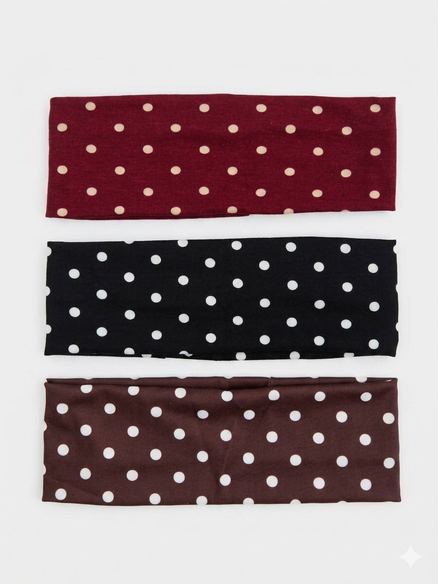 3er Set Polka Dots Haarbänder