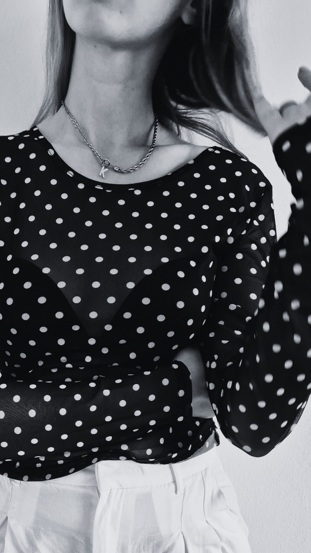 Polka Dots Meshshirt black