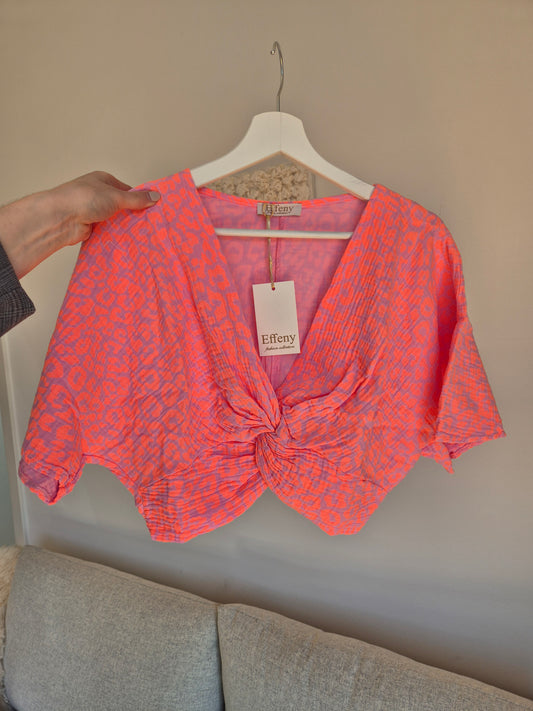 Musslin Bluse Pink Leo