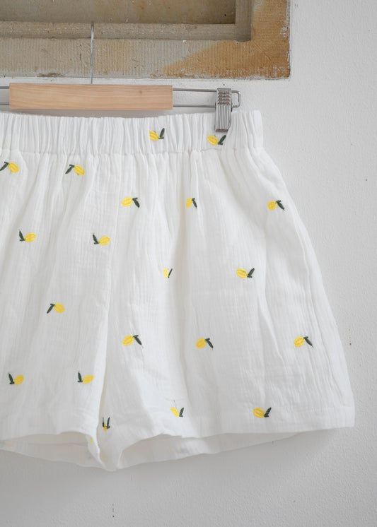 Musselin Shorts Zitronen