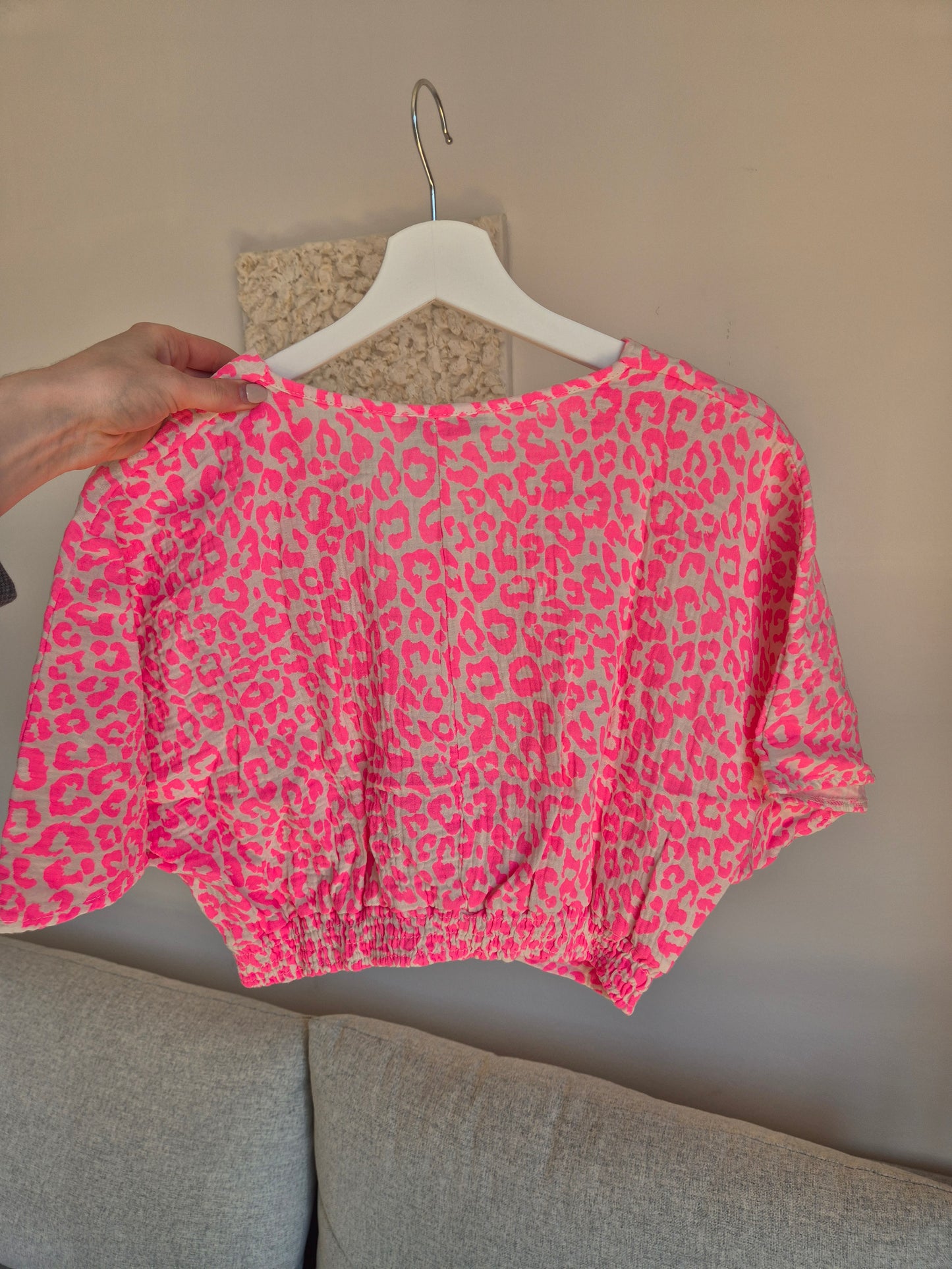 Musslin Bluse Pink Leo