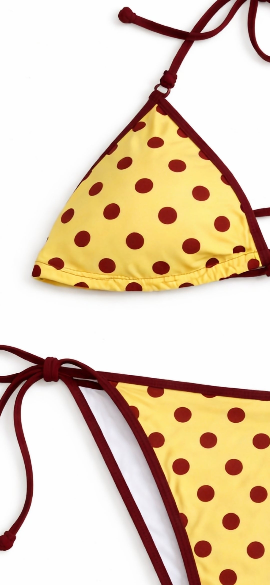 Polka Dot Triangle Bikini – Gelb/Braun
