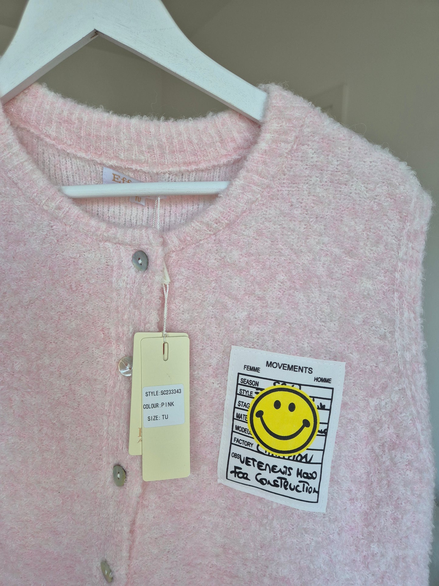 Bouclé Smily Weste Rosa