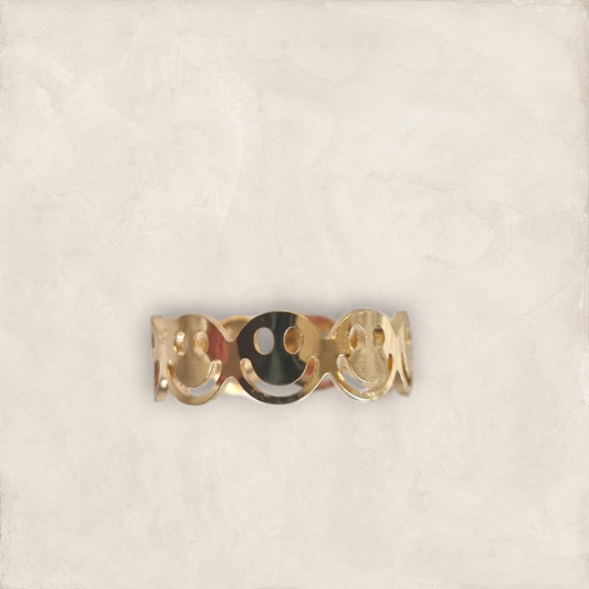 Smiley Ring 14k vergoldet