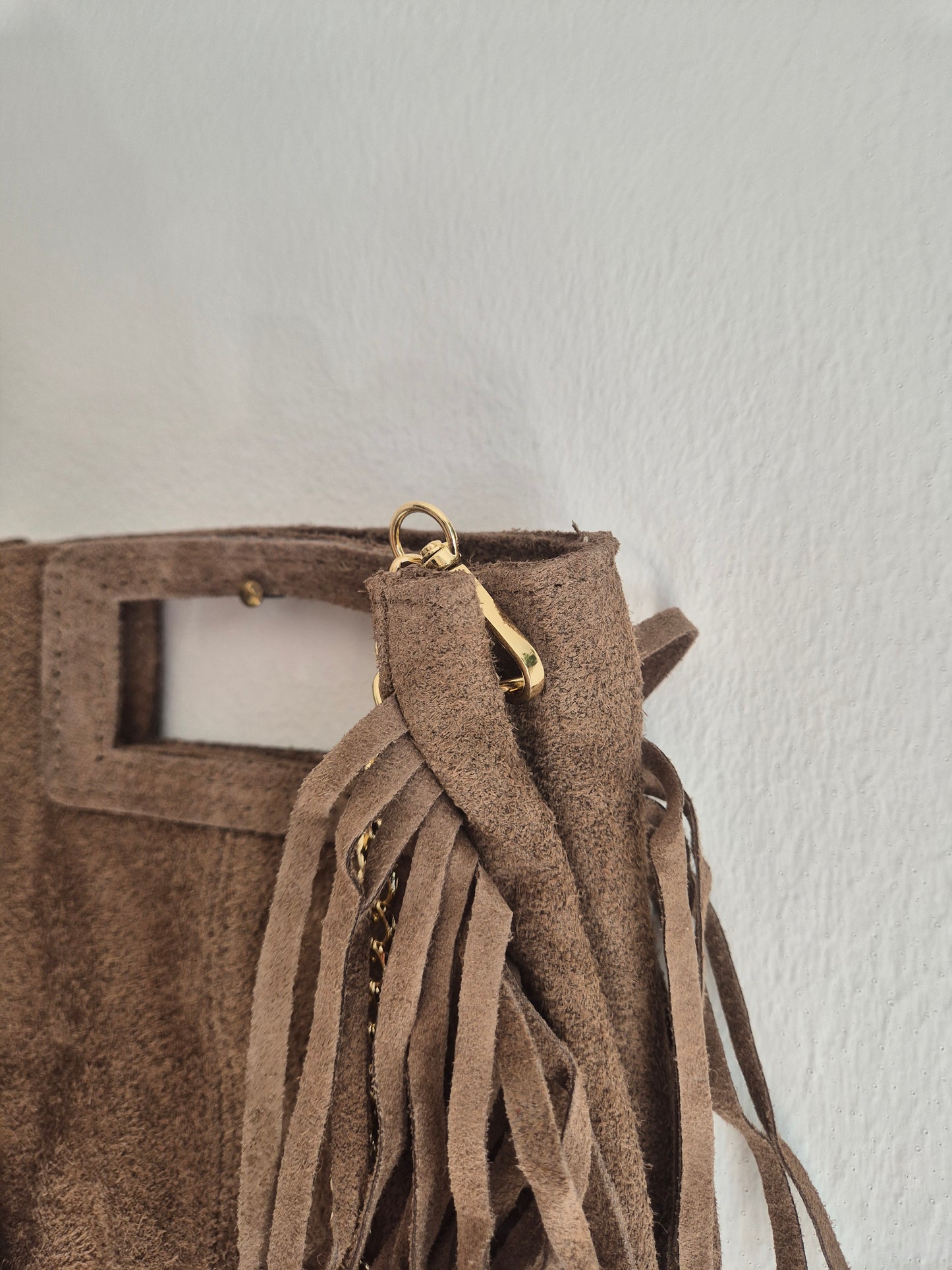 Wildleder Quasten Umhängetasche