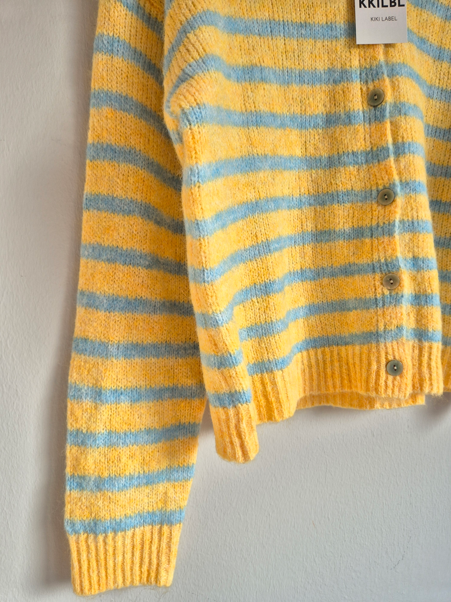 Gestreifter Cardigan Yellow