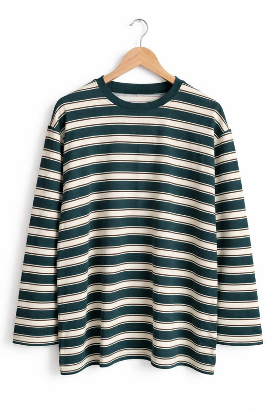Gestreiftes Longsleeve Grün