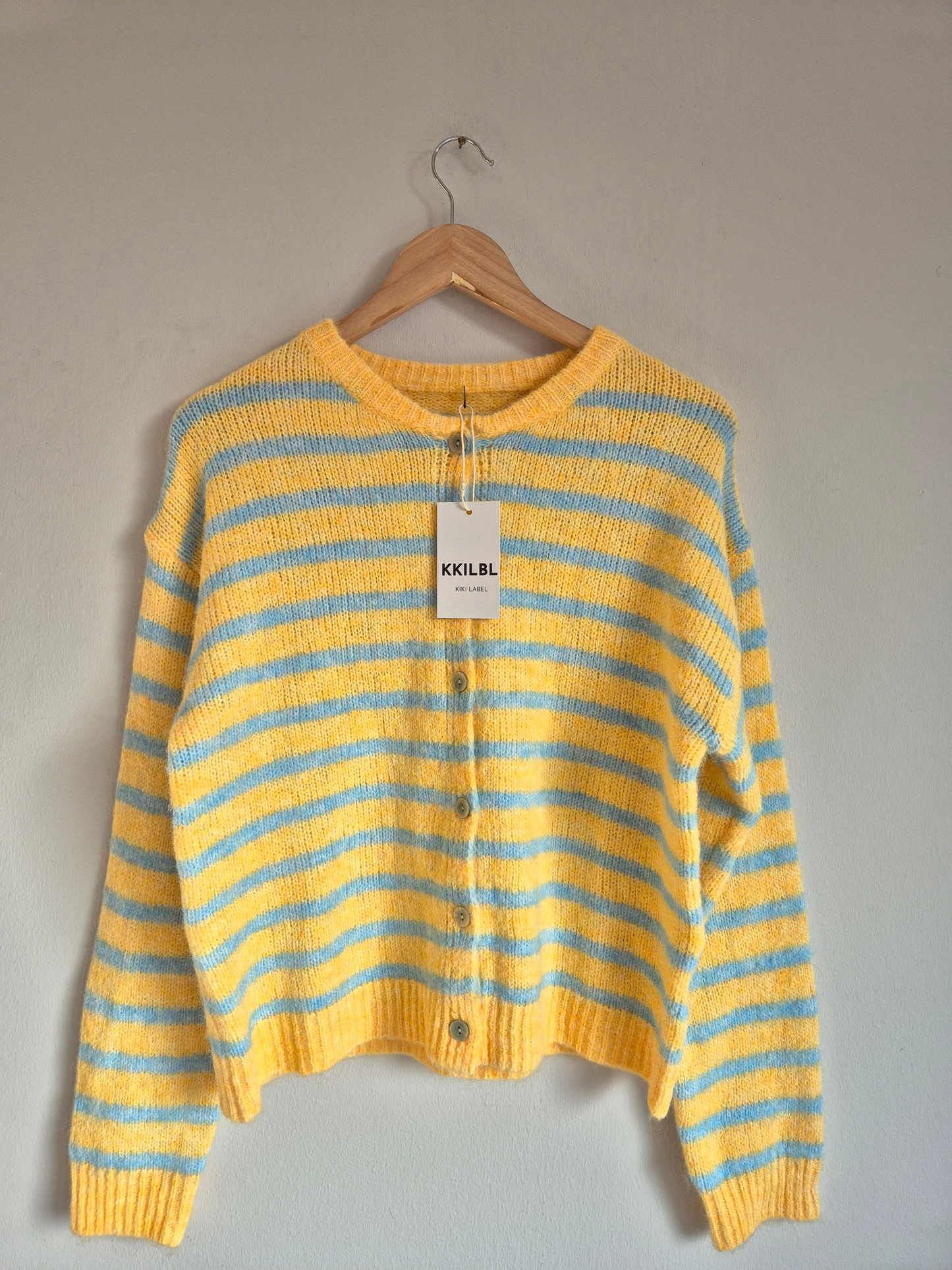 Gestreifter Cardigan Yellow