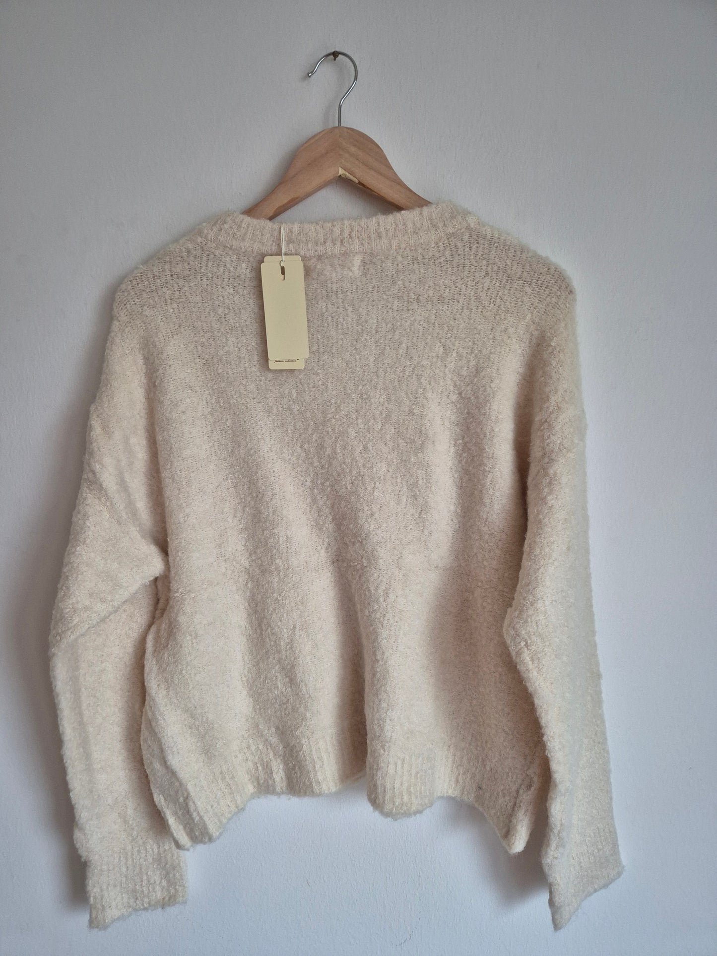 Bouclé Cardigan White