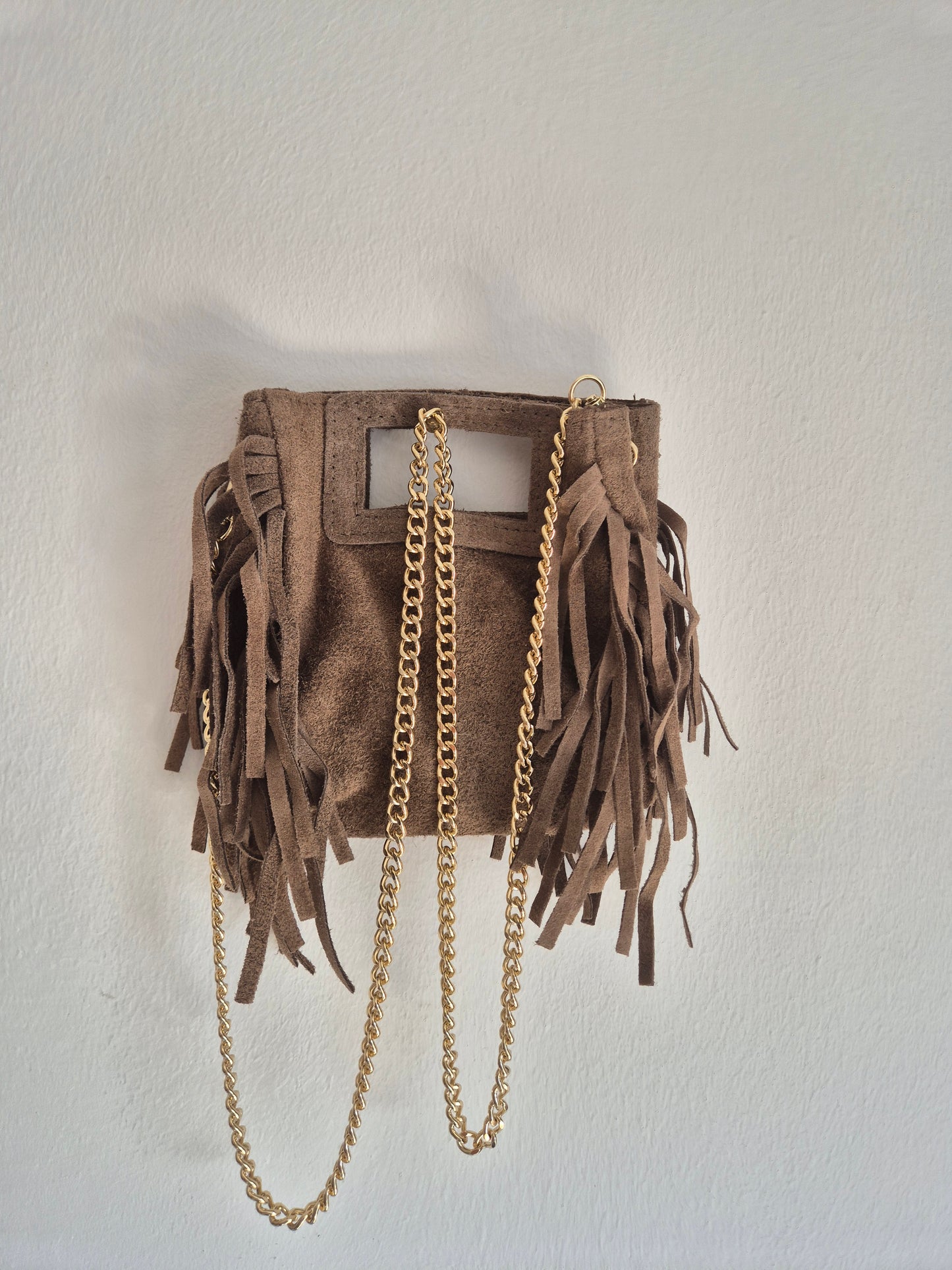 Wildleder Quasten Umhängetasche