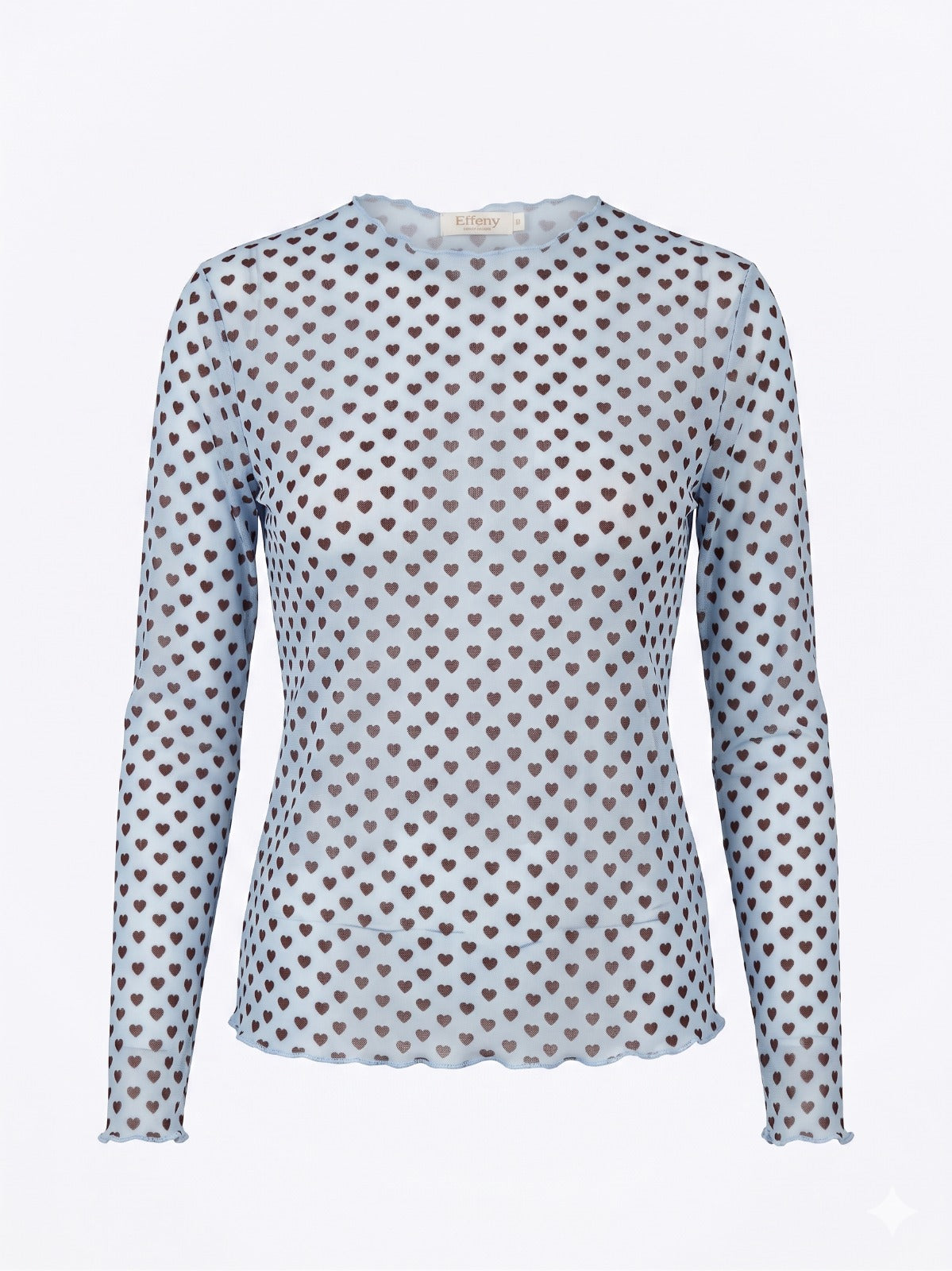 Meshshirt Blau mit Herzen