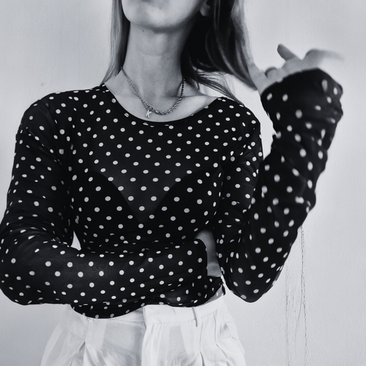 Polka Dots Meshshirt black