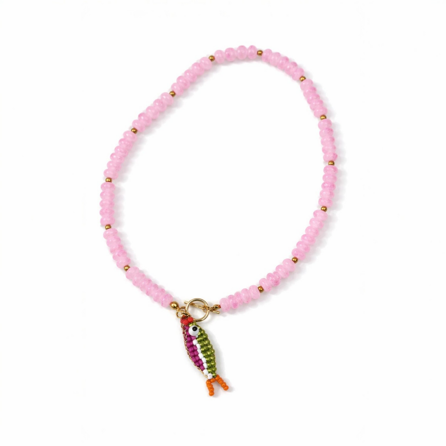 Bunte Perlenkette mit Fisch-Anhänger Harmony