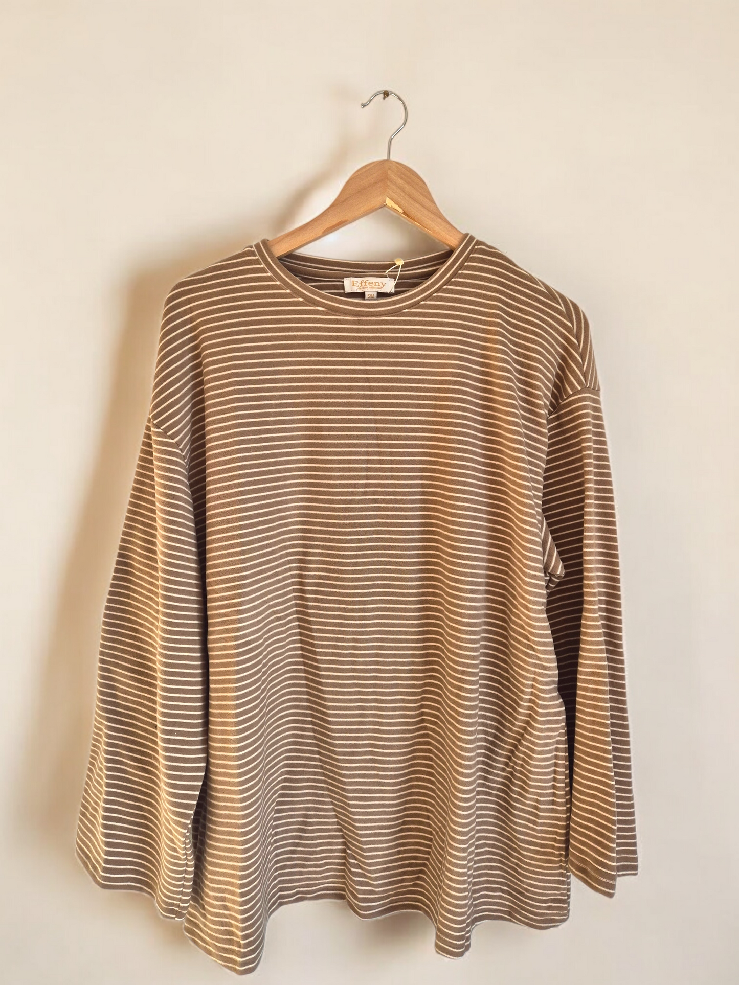 Taupe Gestreiftes Shirt