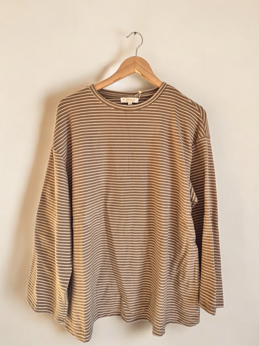 Taupe Gestreiftes Shirt