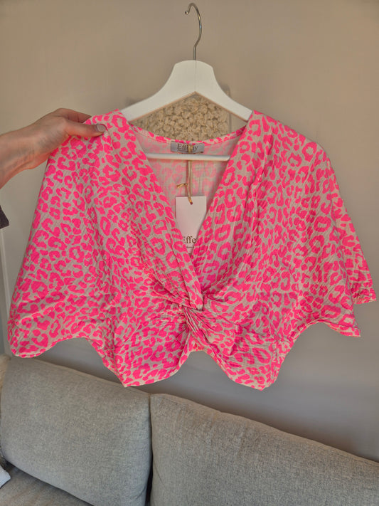 Musslin Bluse Pink Leo