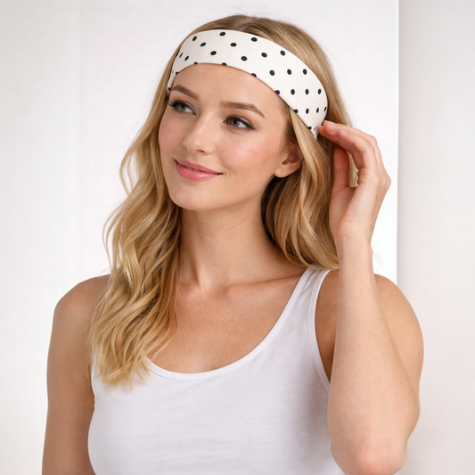 Polka Dots Haarband weiss