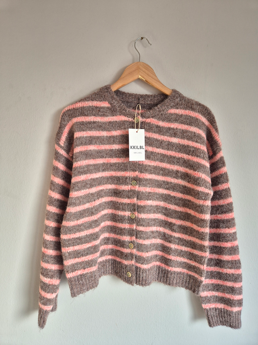 Gestreifter Cardigan Grey