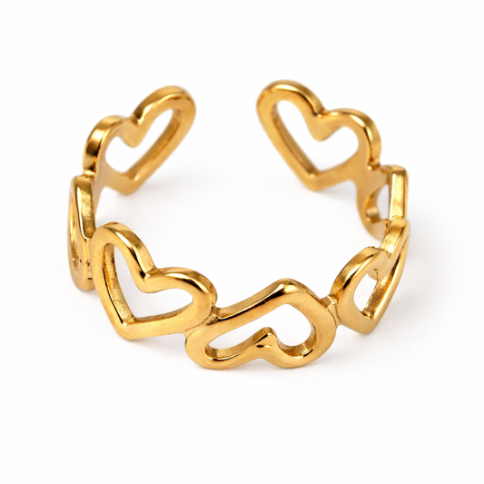 Herz Ring 14k vergoldet