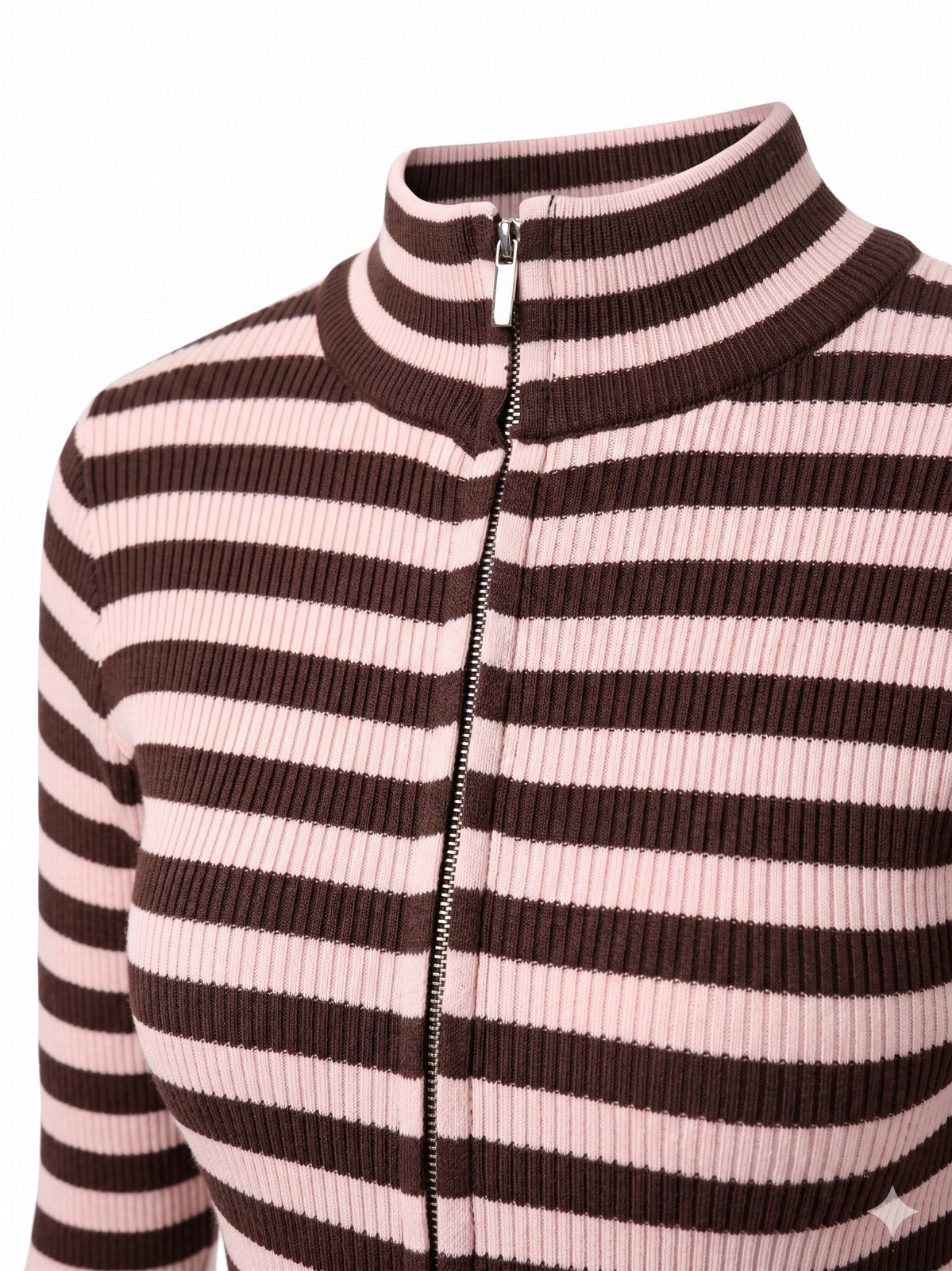 Ripp Strickjacke Choco-Pink