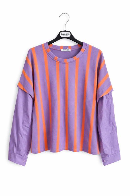 Shirt mit Bluse Lila