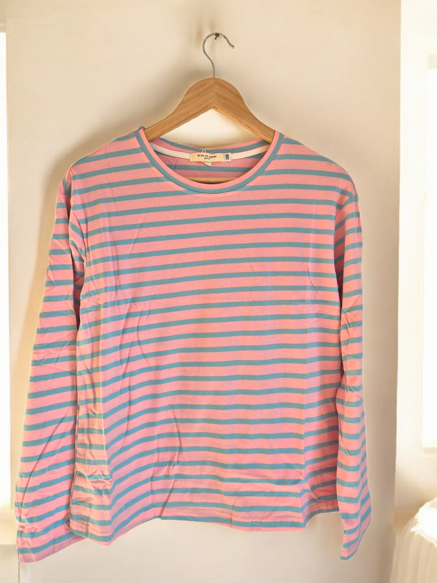 Rosa Blau Gestreiftes Shirt