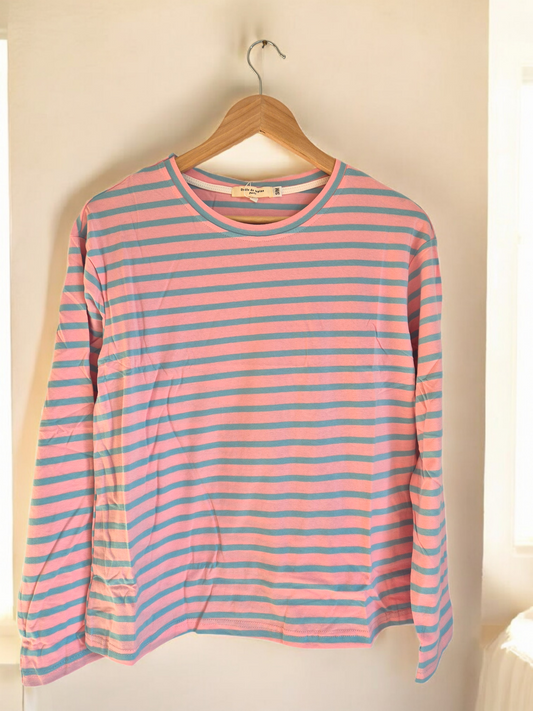 Rosa Blau Gestreiftes Shirt