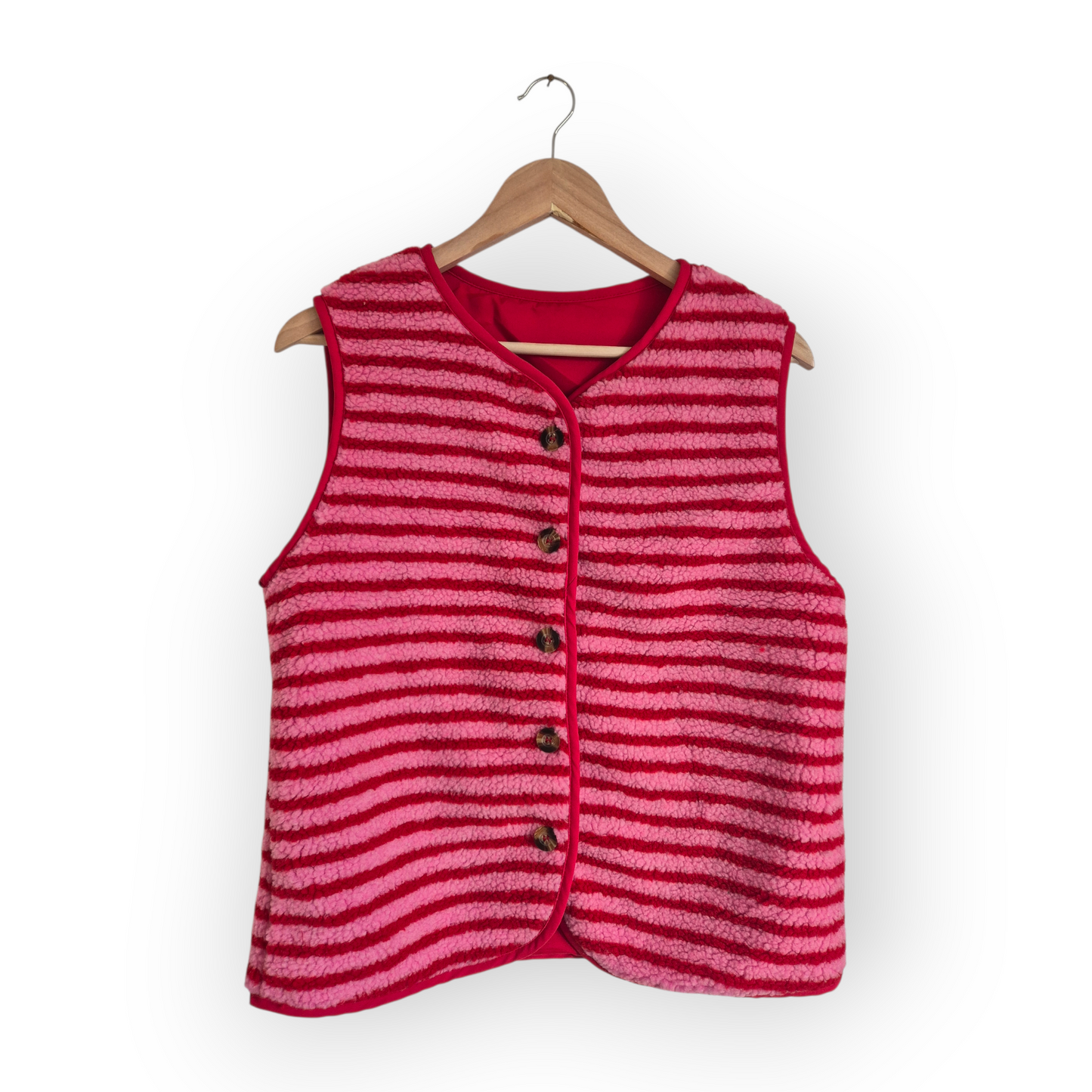 Teddyfleeceweste gestreift