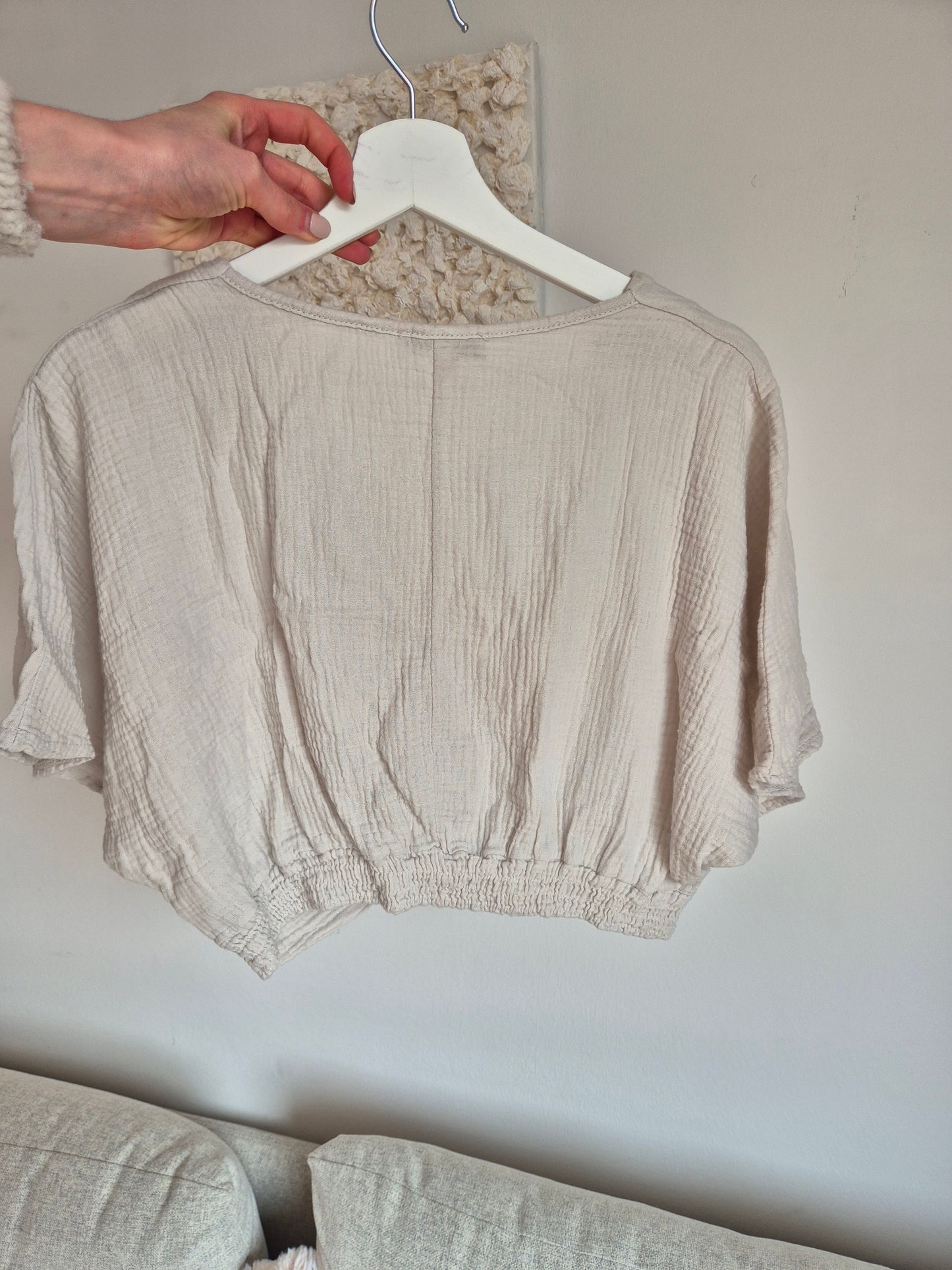 Musslin Bluse Greige