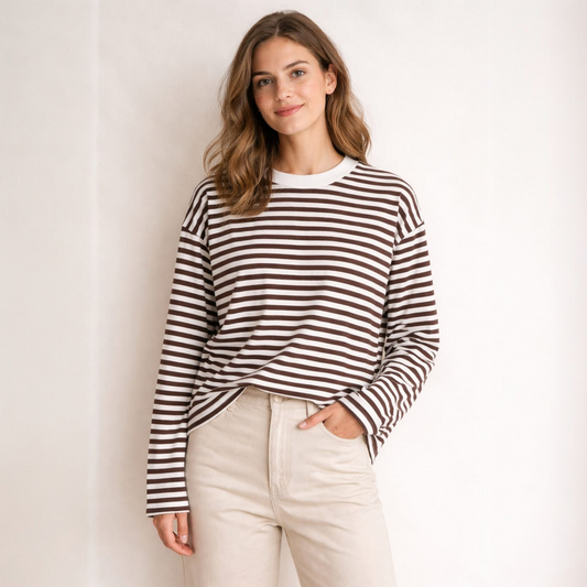 Gestreiftes Longsleeve Braun