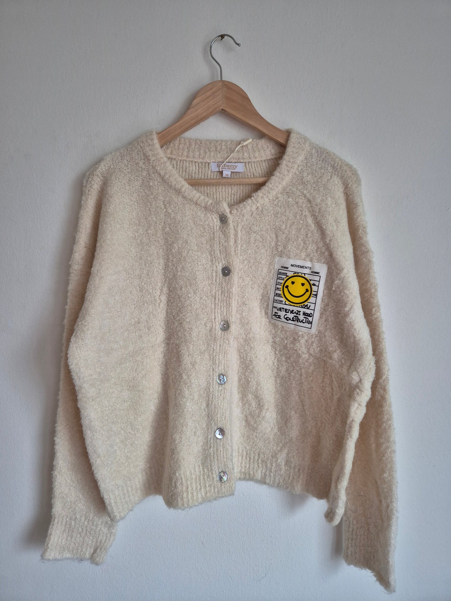 Bouclé Cardigan White