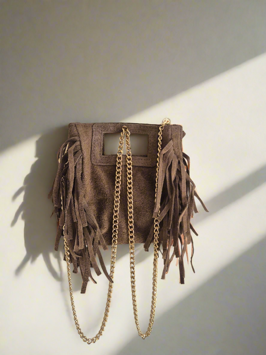 Wildleder Quasten Umhängetasche
