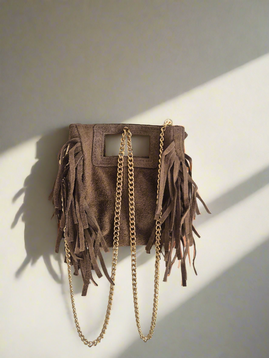 Wildleder Quasten Umhängetasche