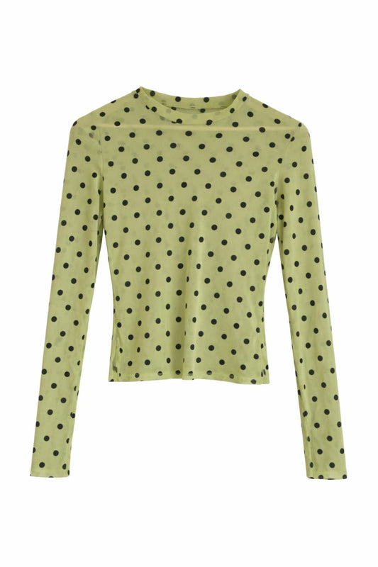Polka Dots Meshshirt Green