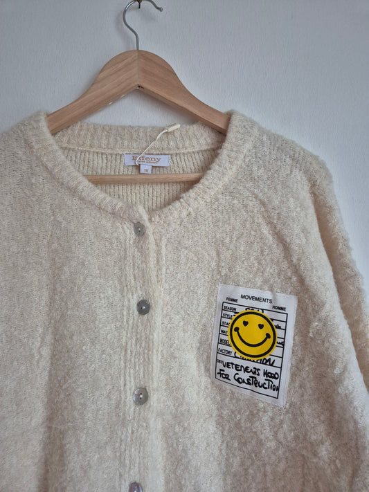 Bouclé Cardigan White