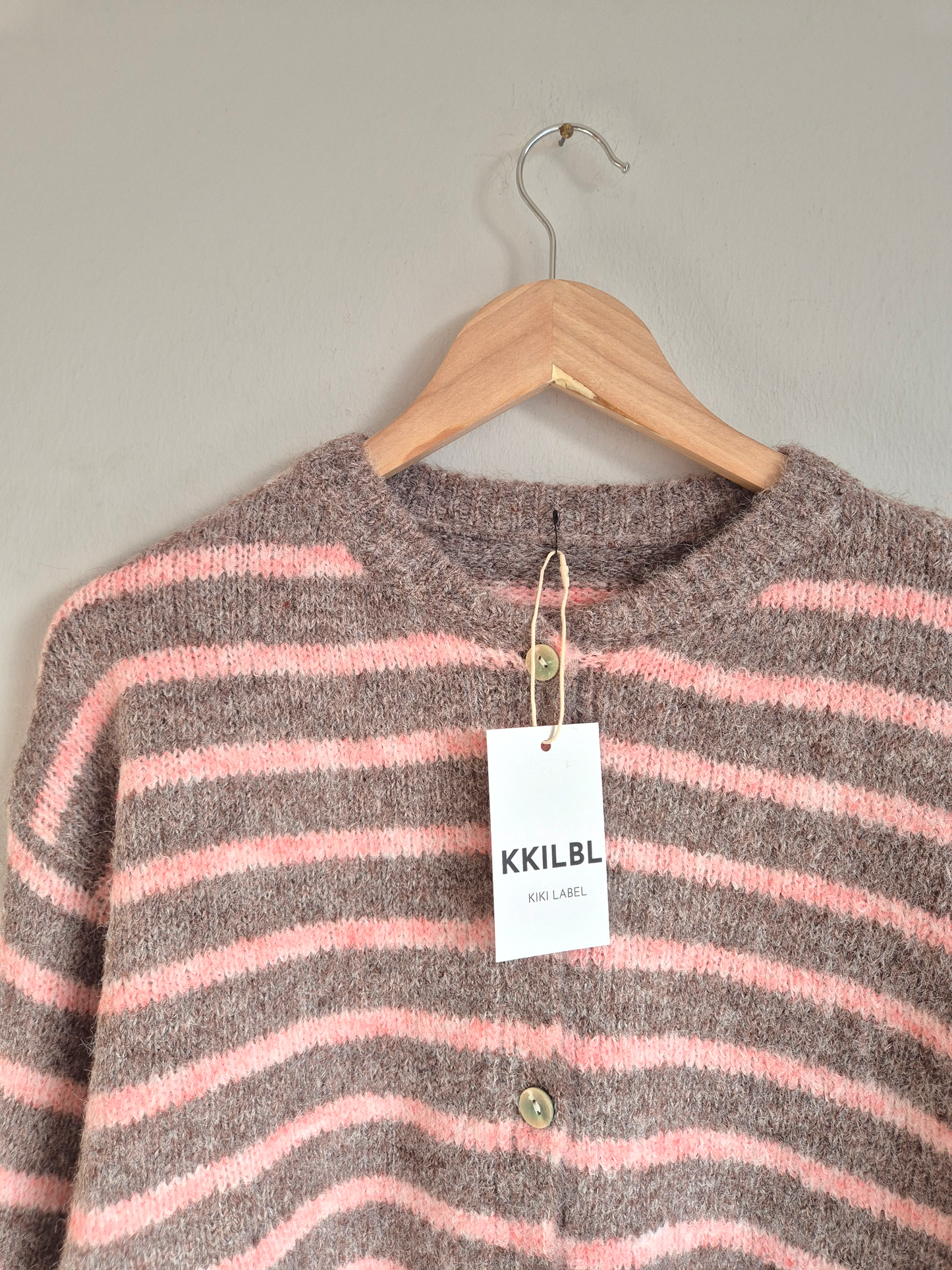 Gestreifter Cardigan Grey